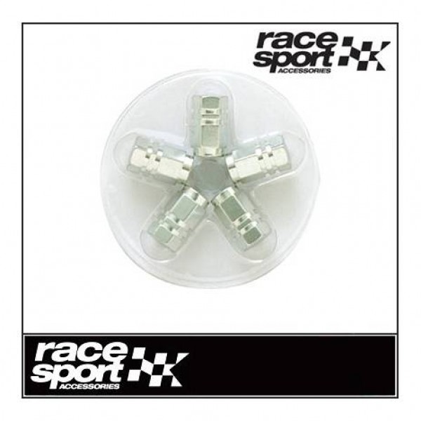 Tapones válvula aluminio hexagonales plata