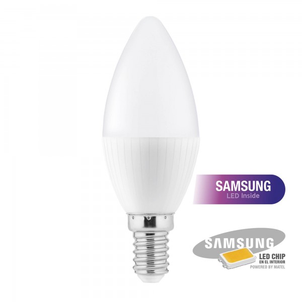 Bomb.led samsung vela e14 8w.fria (caja de 10 unidades)