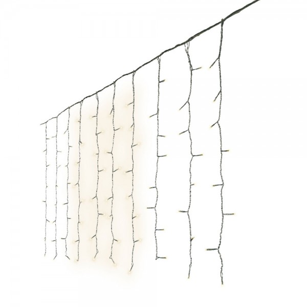 Cortina multifunción, exterior, 240 leds, 2,2 x 1,5 m, blanco cálido