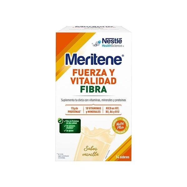 Meritene Fuerza y Vitalidad Fibra Sabor Vainilla 14 Sobres