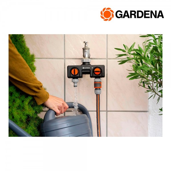 Distribuidor de 2 vías con adaptador ½ pulg - ¾ pulg y 1 pulg, blister