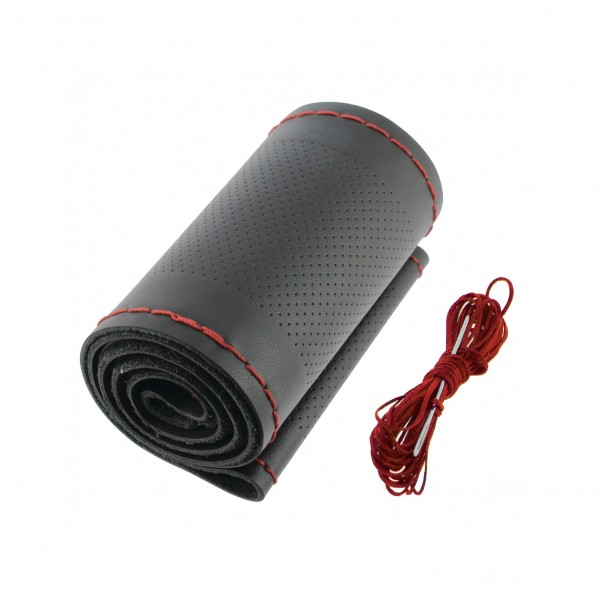 Funda/Cubierta Cuero Real NO SINTÉTICO. con Aguja e Hilo Rojo para Coser y Ajustar al Volante