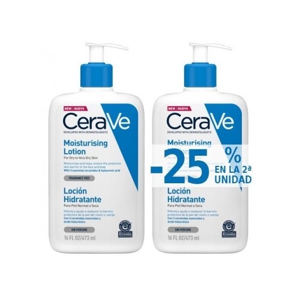 CeraVe Loción Hidratante Piel Seca a Muy Seca 2x473 ml Duplo Promo
