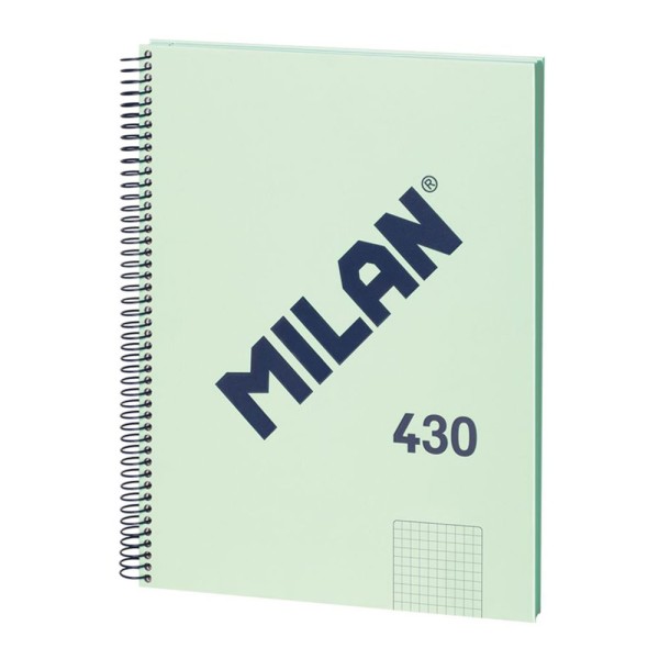 Cuaderno a4 con espiral cuadriculado 5 x 5 mm verde (pack 3 unidades)
