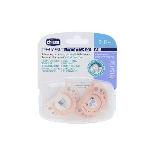Chicco Chupete Physioforma Air Silicona Rosa 2-6 Meses 2 Unidades