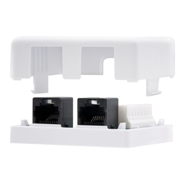 Nanocable roseta superficie cat.6 utp 2tomas blanc