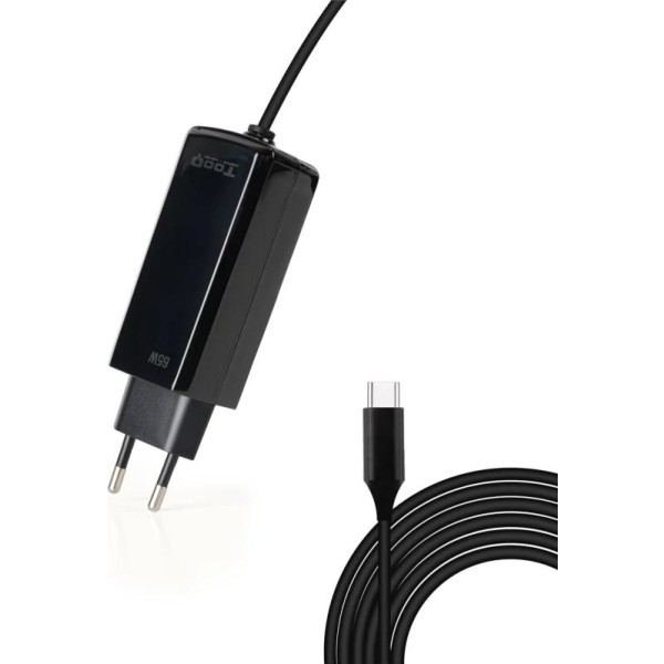 Tooq cargador portátil gan usb-c pd 65w cúbico