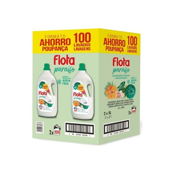 Flota detergente paraíso 100 lavados (caja 2 unidades)