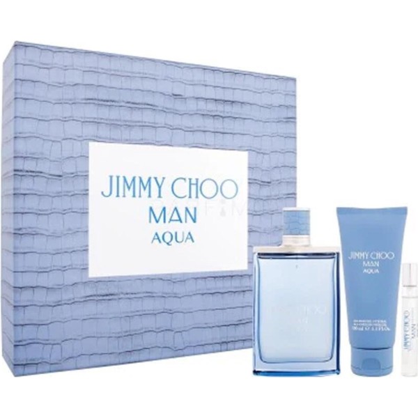 Jimmy choo man aqua eau de toilette 100ml vaporizador + gel de baño 100ml + vial 7 5ml