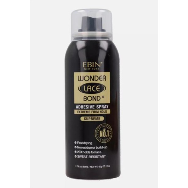 Ebin new york wonder lace bond spray adhesive extreme firm hold supreme 80ml
