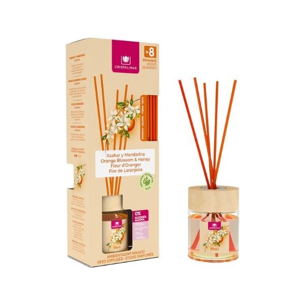 Cristalinas ambientador mikado azahar y mandarina