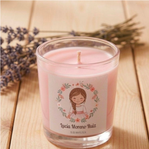 Vela de Comunión Personalizada Cera de Soja - Alta Intensidad Aromática