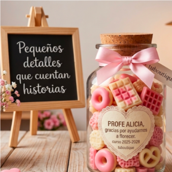 Tarro de Wax Melts "Amélie Dulces Recuerdos" 🎀 Regalo Profesores Fin de Curso