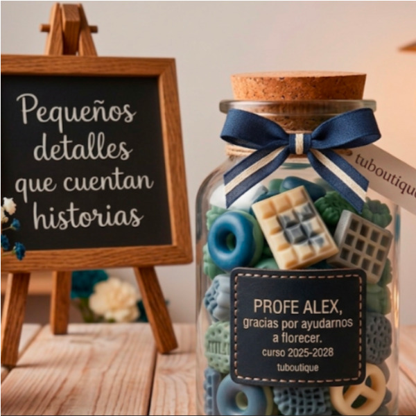 Tarro de Wax Melts "Julien Dulces Recuerdos" 🎀 Regalo Profesor Fin de Curso